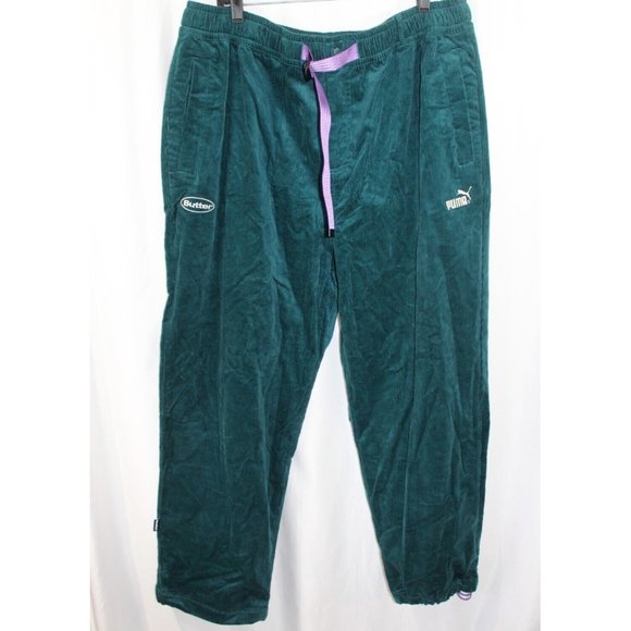 NWT‎ Puma x Butter Goods $140 Mens Deep Teal Corduroy Track Pants XL - Picture 1 of 6